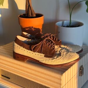 Brown and Cream Brogue Shoes